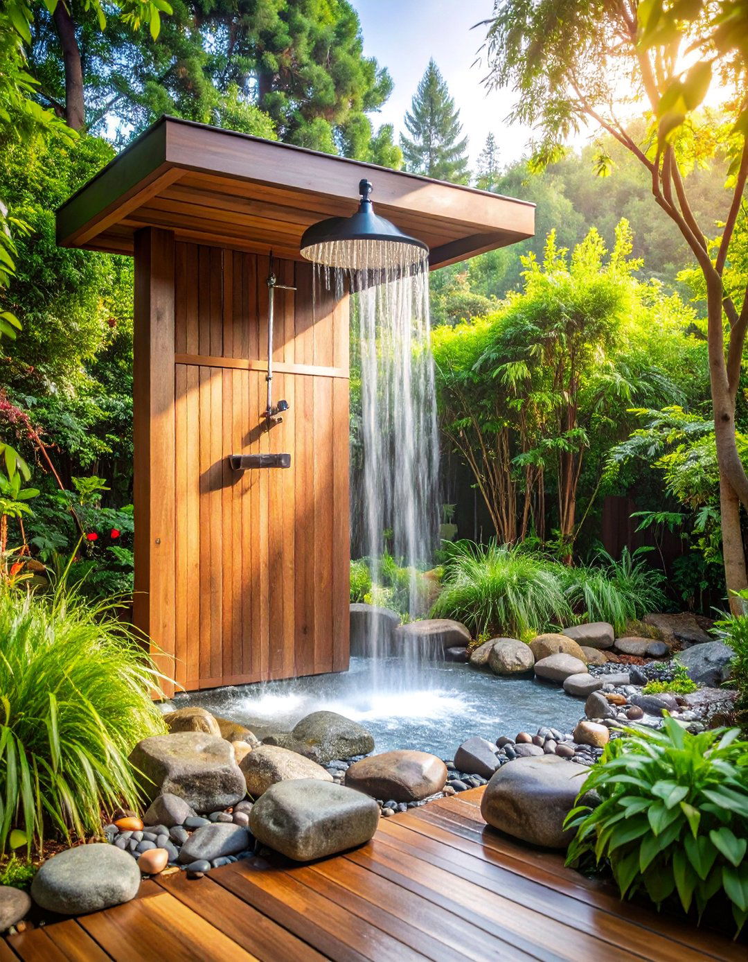 Japanese Zen Garden Shower - 25 Outdoor Shower Ideas