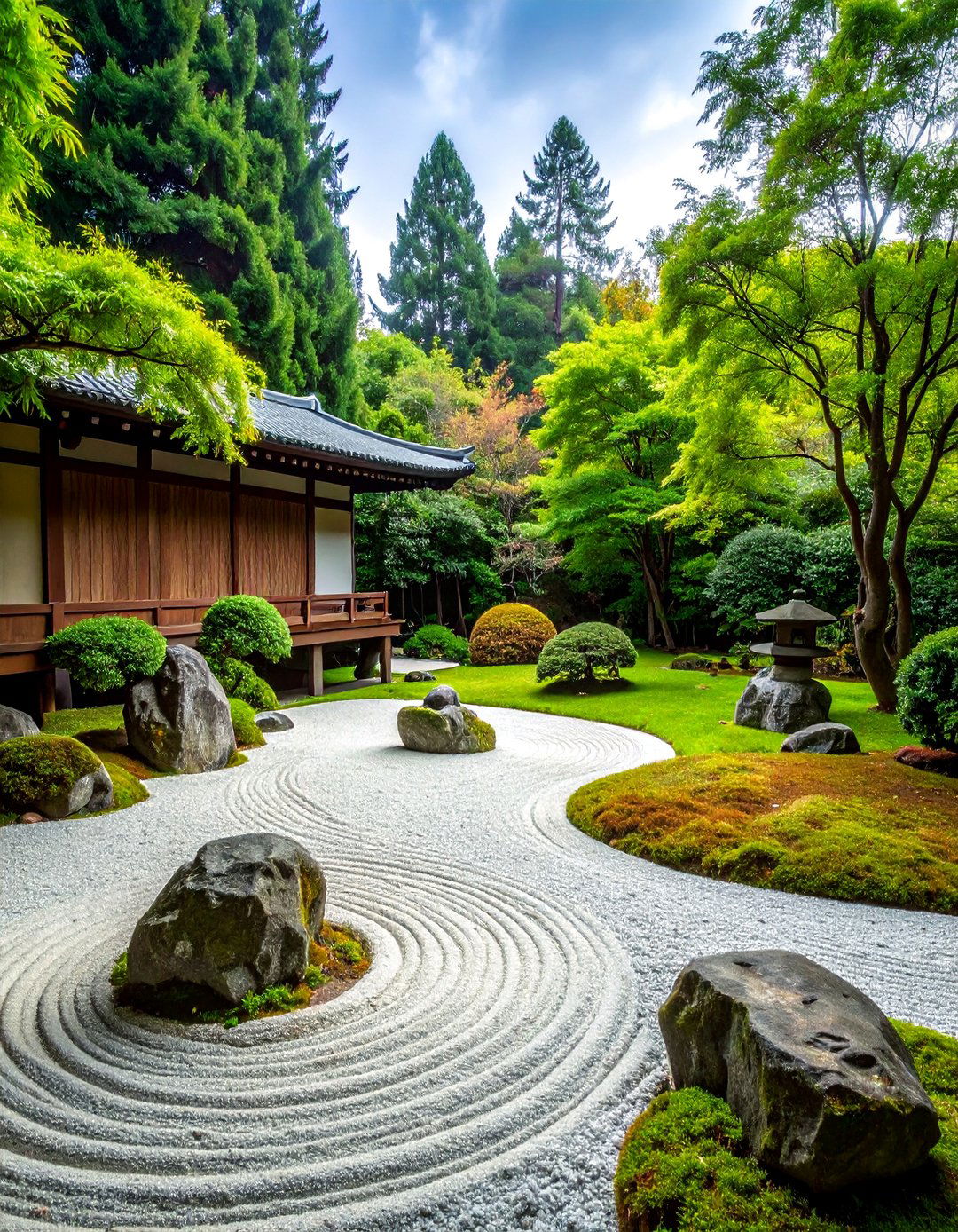 Japanese Zen Garden with Stone Elements - 25 Beautiful Gardens
