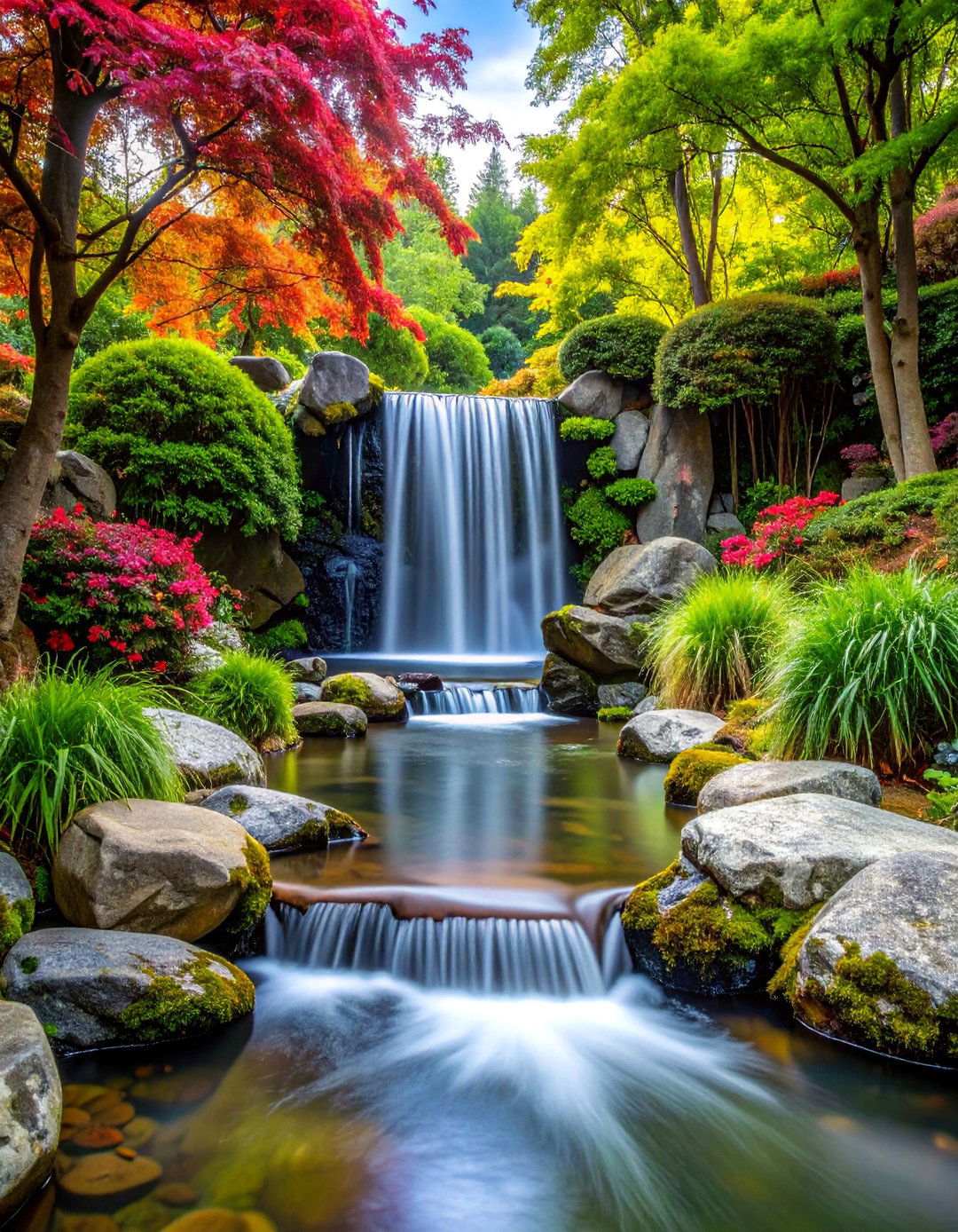 Japanese Zen Inspired Waterfall - 25 Pondless Waterfall Design Ideas