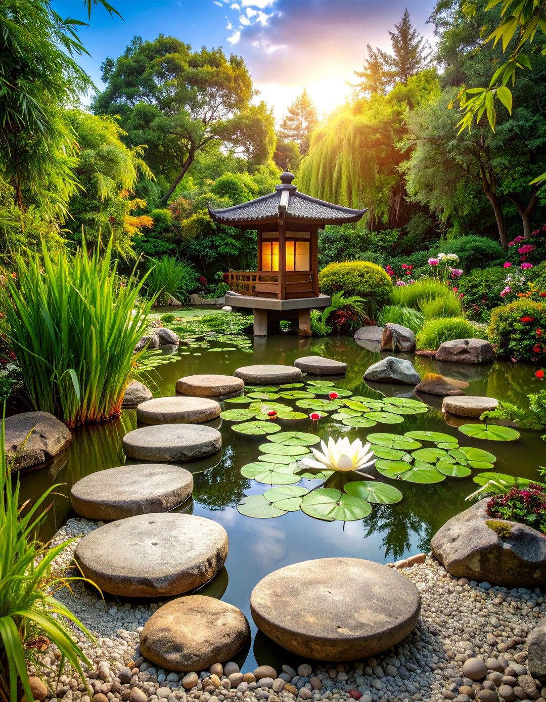 Japanese Zen Meditation Backyard Pond - 25 Backyard Pond Ideas