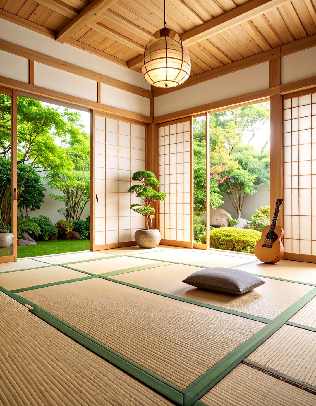 Japanese Zen Meditation Guitar Room - 25 Guitar Room Ideas