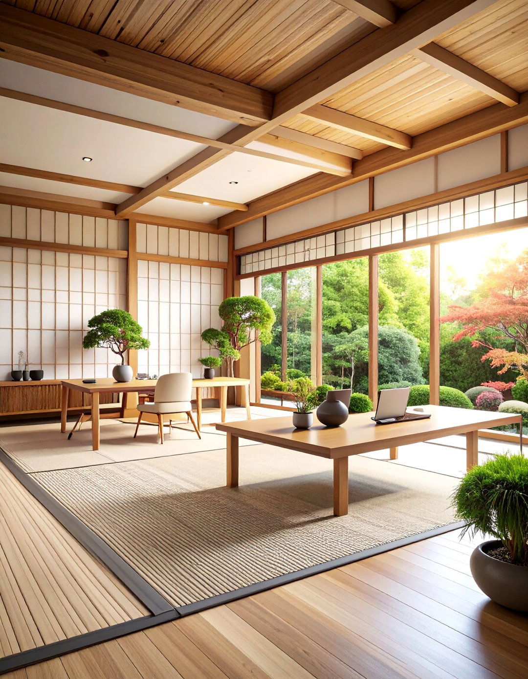 Japanese Zen Office Sanctuary - 25 Small Home Office Ideas