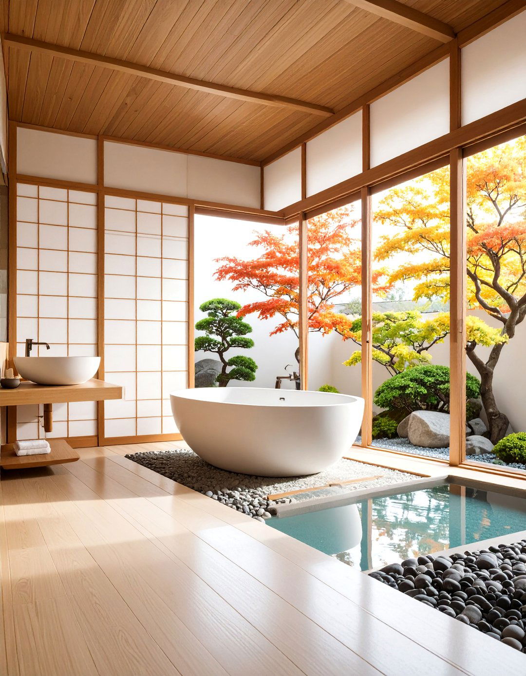 Japanese Zen Pool Bathroom - 25 Pool Bathroom Ideas
