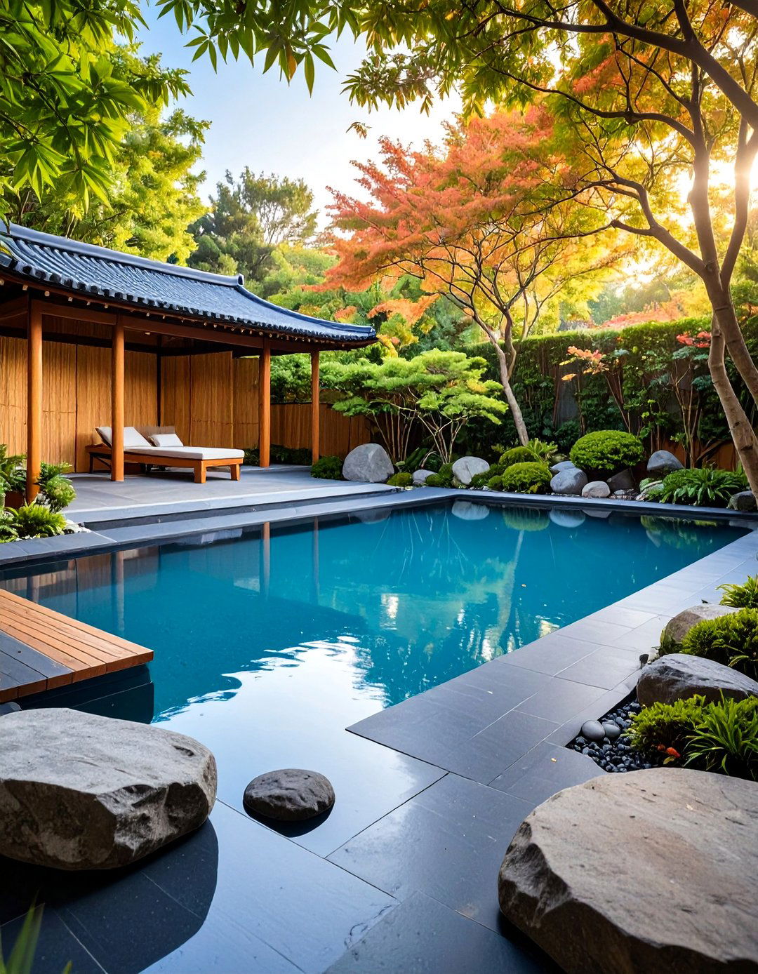 Japanese Zen Spool with Bamboo Elements - 25 Spool Pool Ideas