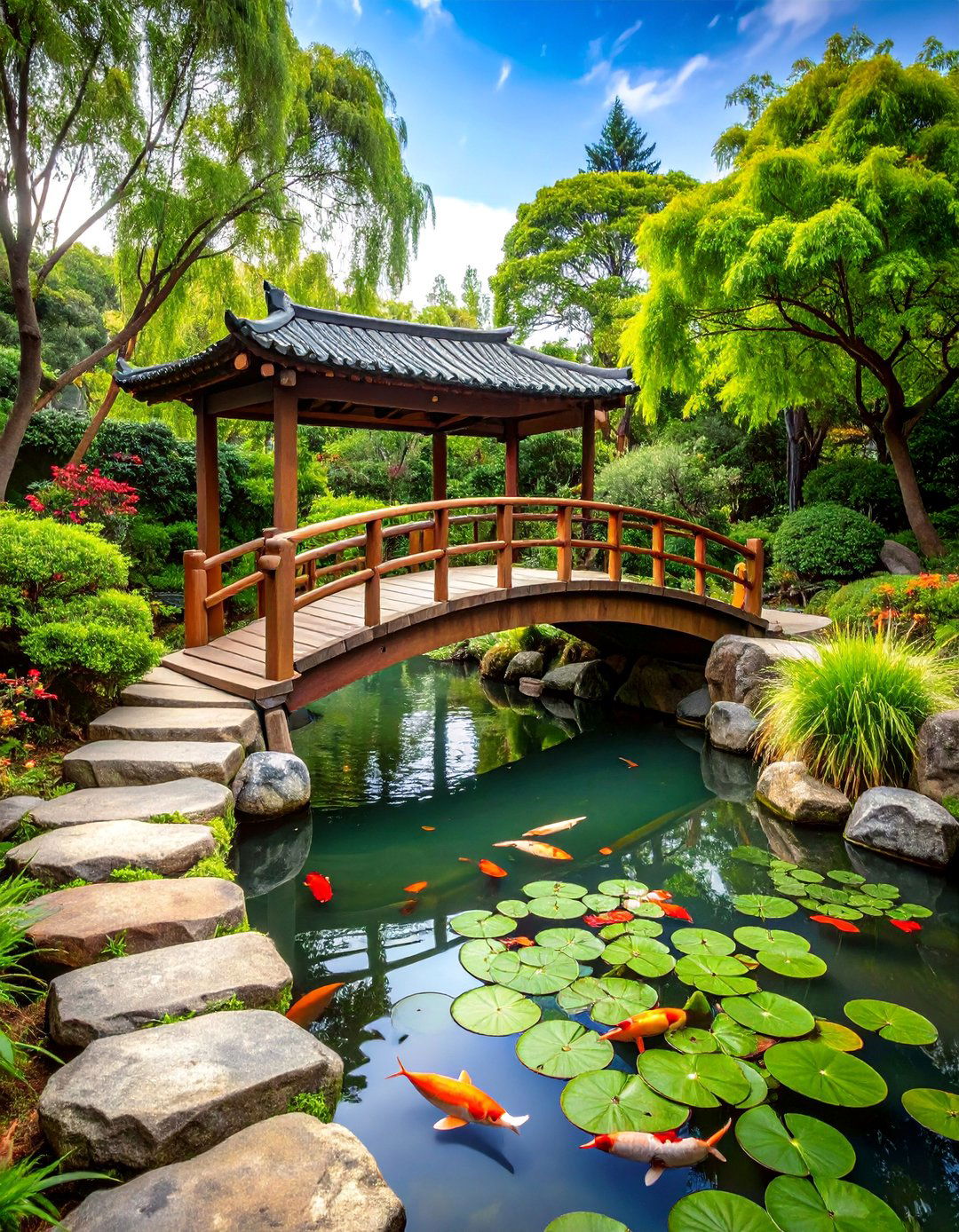 Japanese Zen Stone Garden Pond - 25 Raised Garden Pond Ideas
