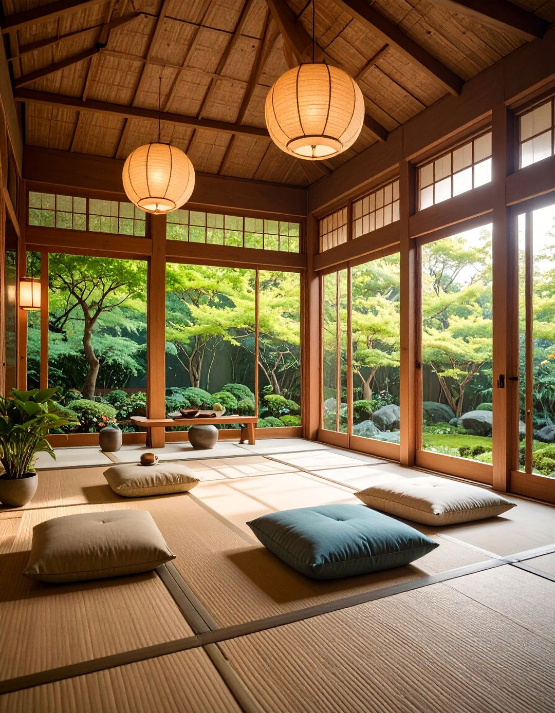 Japanese Zen Sunroom with Minimalist Serenity - 25 Small Sunroom Ideas