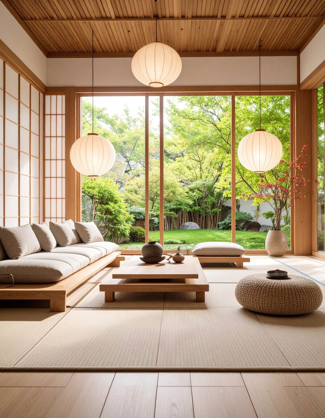 Japanese Zen with Natural Elements - 25 Vintage Living Room Ideas