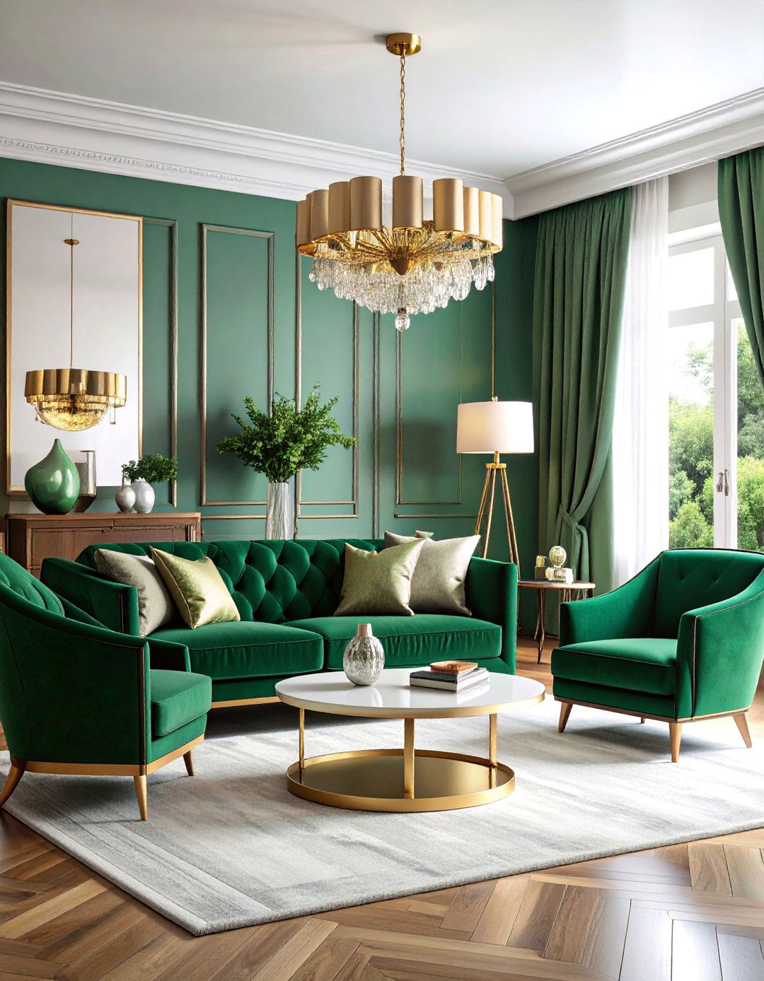 Jewel Tone Living Room with Rich Color Saturation - 25 1980s Living Room Ideas