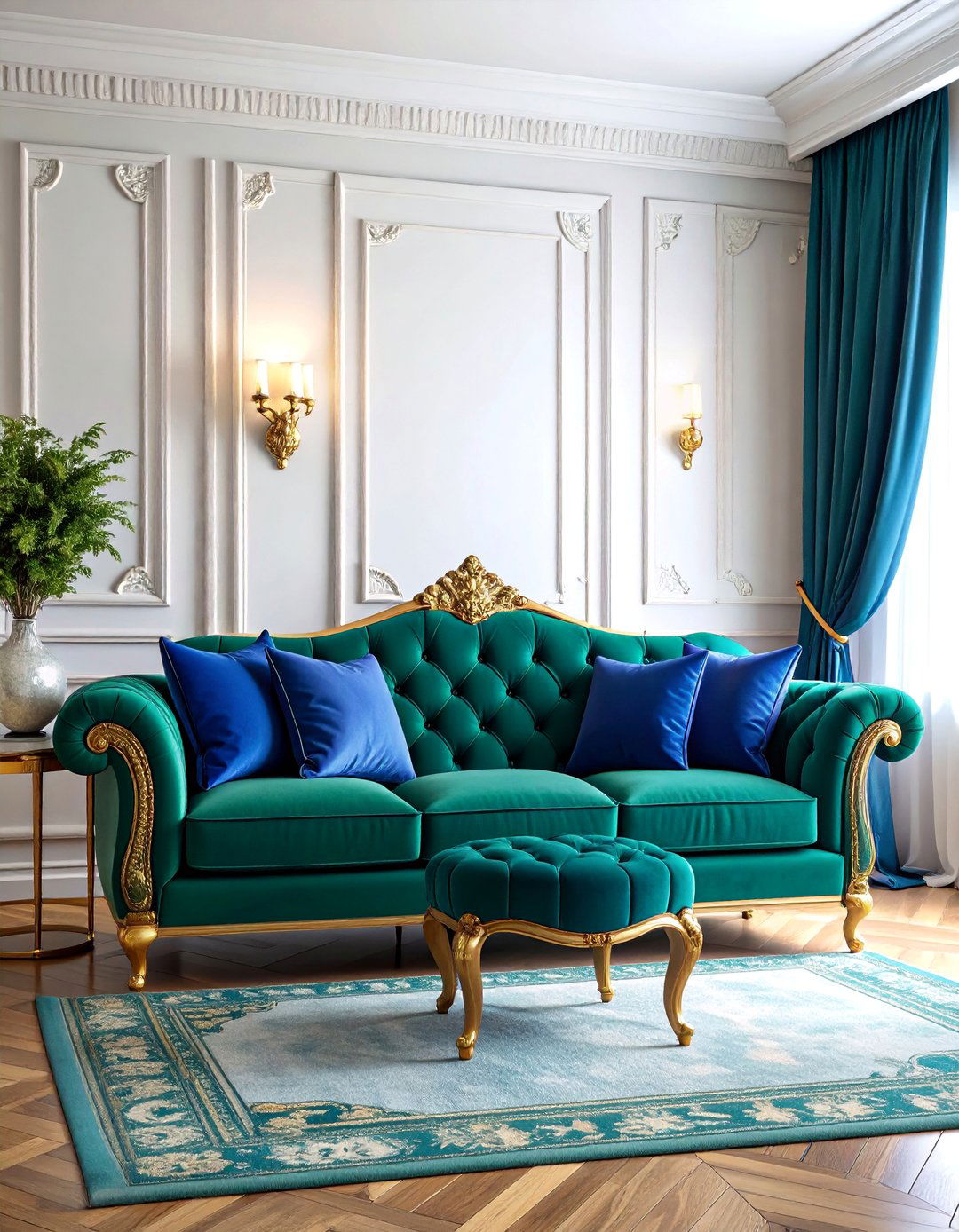 Jewel Tone Maximalist Paradise - 25 Emerald Green Sofa Living Room Ideas