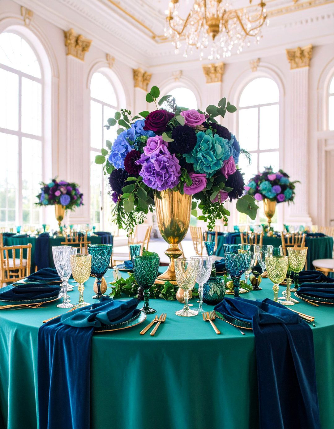 Jewel Tone Maximalist with Rich Velvet Textures - 25 Wedding Table Decoration Ideas