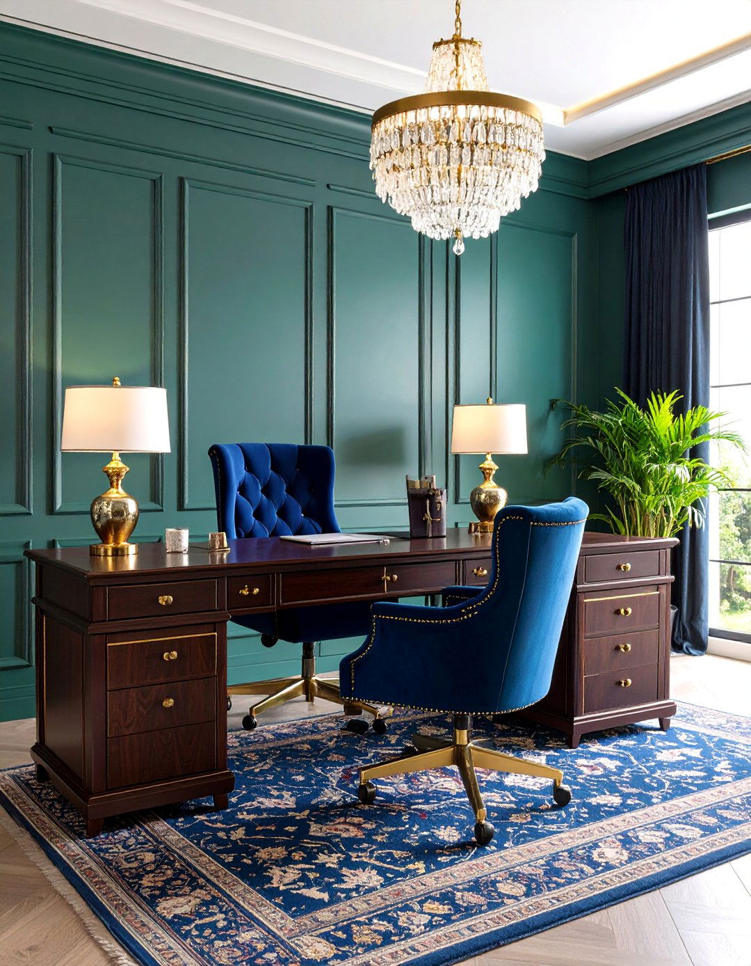 Jewel Tone Sophisticated Office - 25 Home Office Ideas for Her