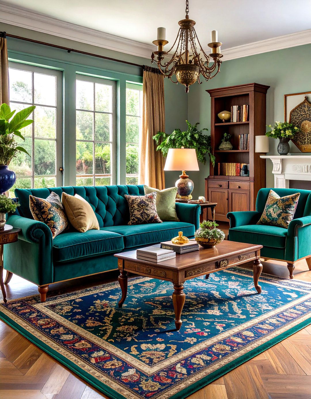 Jewel Toned Cottage Living Room with Vintage Textiles - 25 Boho Cottage Style Decor Ideas