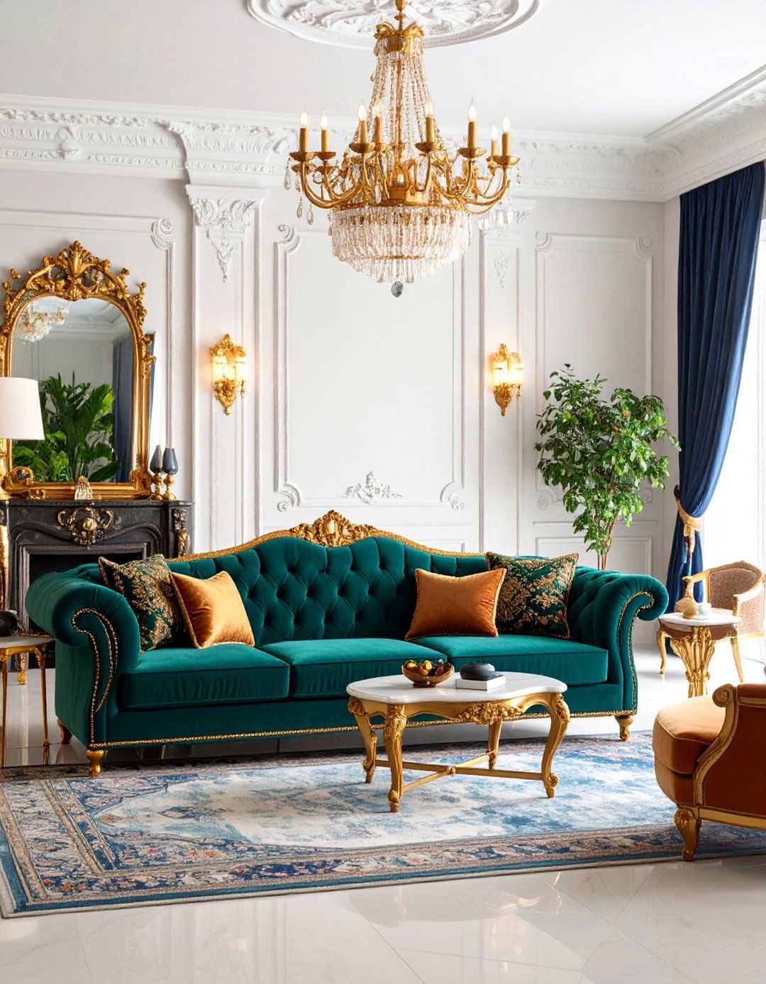 Jewel Toned Eclectic Living Room with Neutral Balance - 25 Eclectic Living Room Ideas