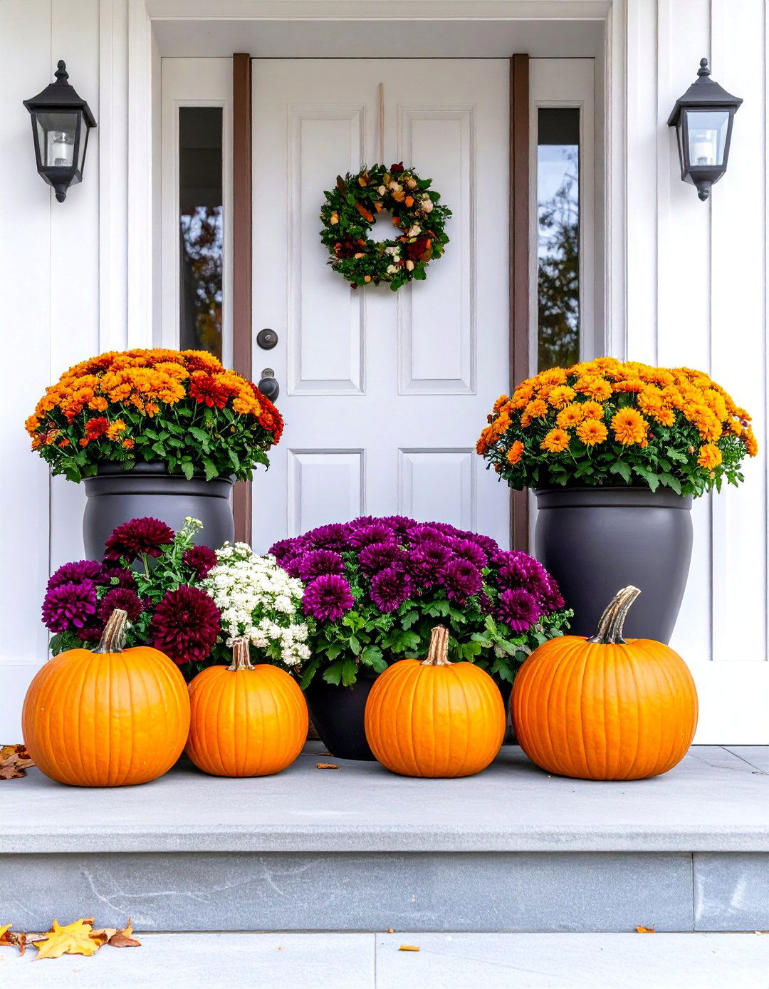 Jewel Toned Fall Flower Arrangement - 25 Front Door Fall Decor Ideas