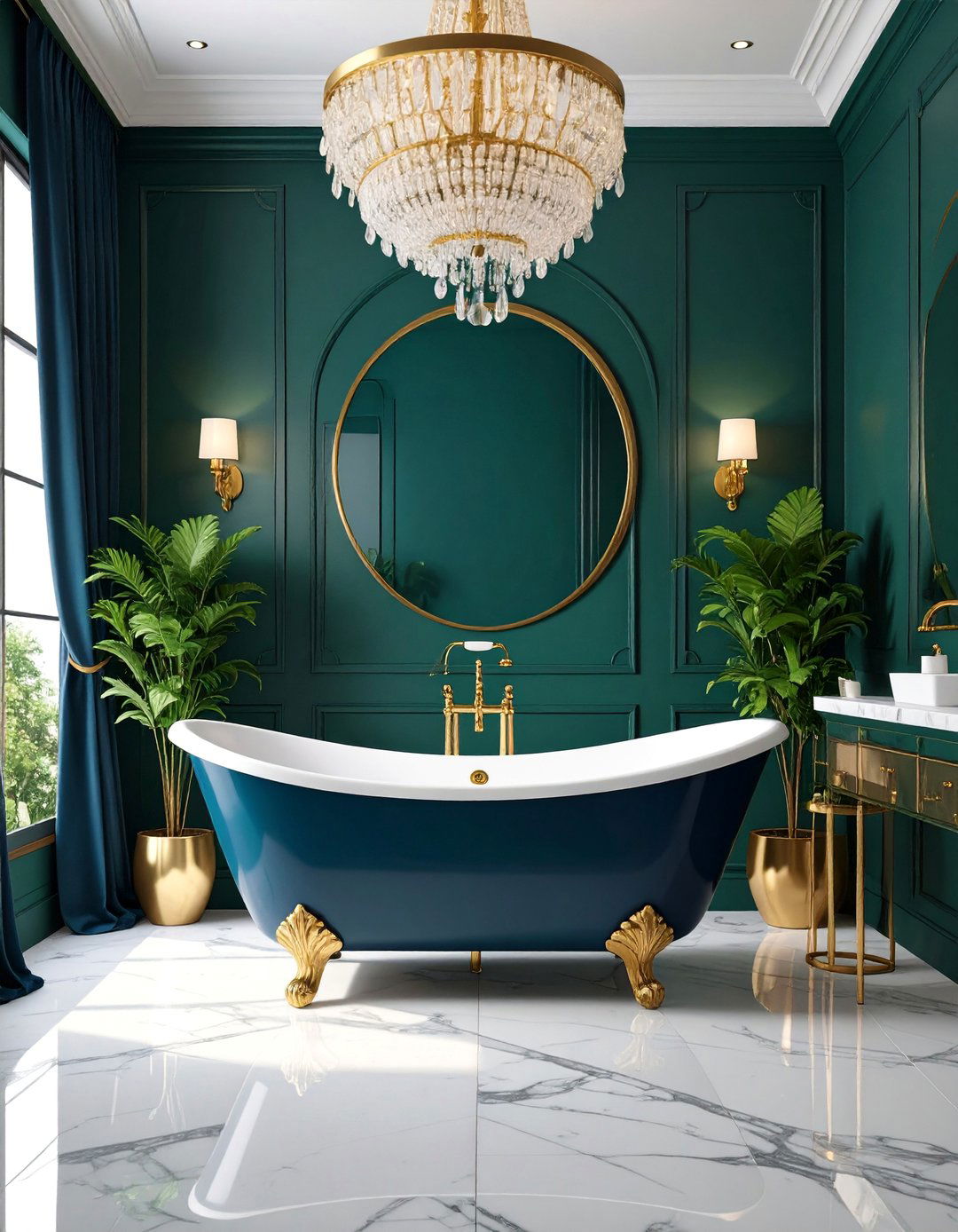 Jewel Toned Maximalist Bathroom - 25 Maximalist Bathroom Design Ideas