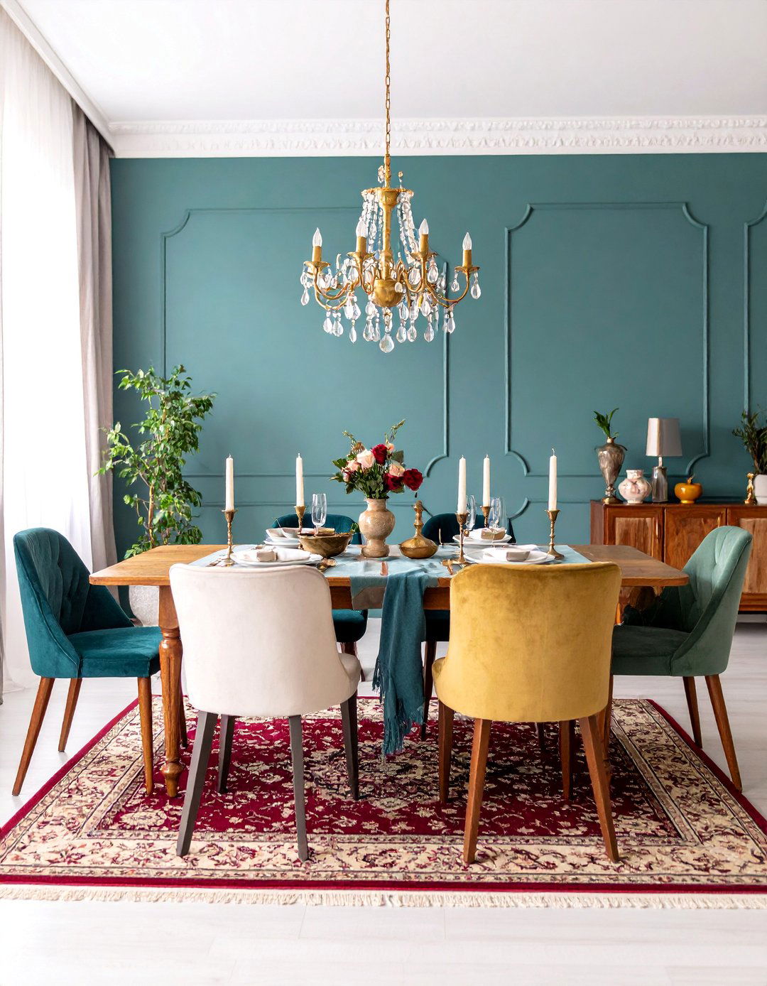 Jewel Toned Maximalist Dining Room - 25 Boho Decor Ideas