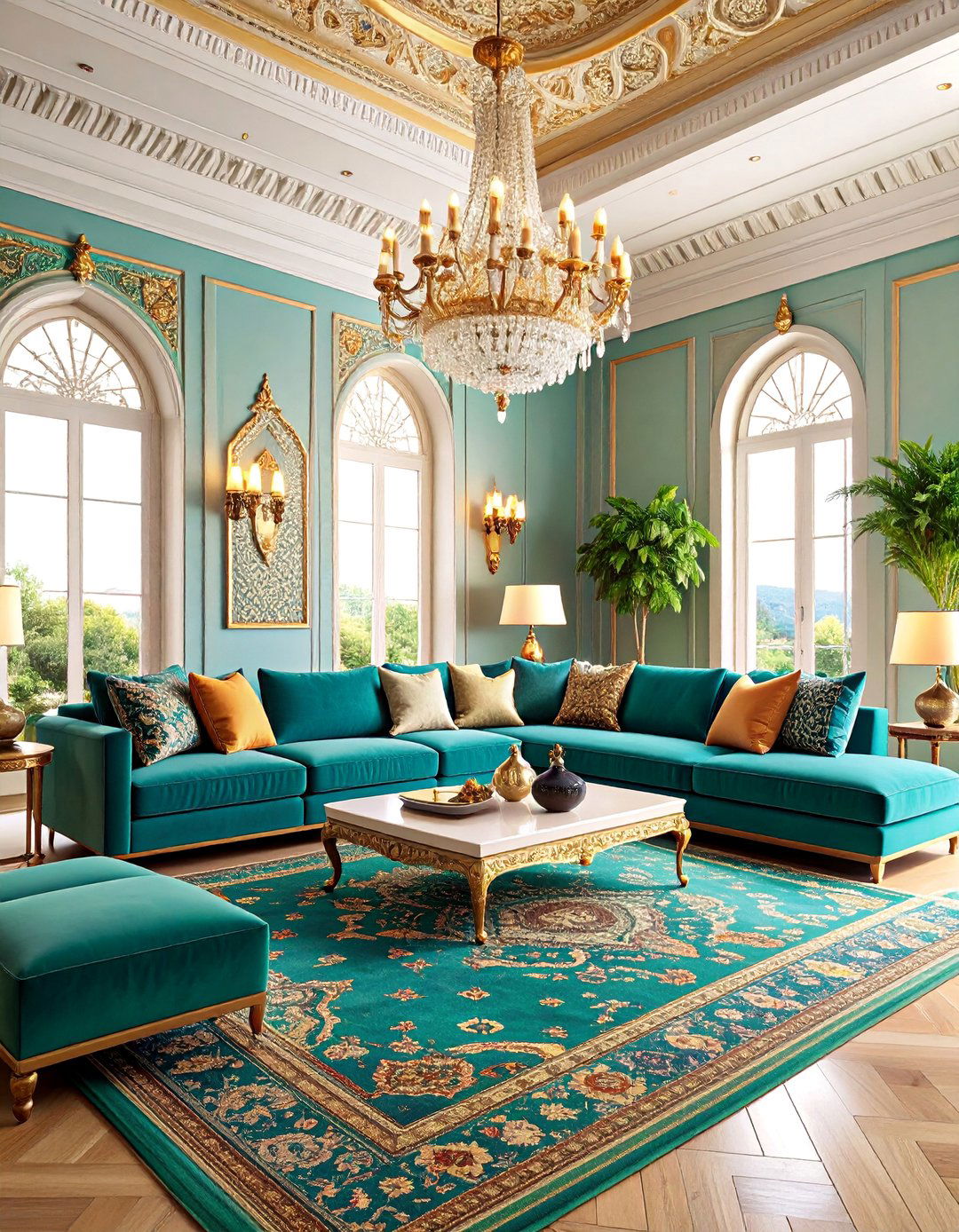 Jewel Toned Maximalist Living Room - 25 Luxury Interior Design Ideas