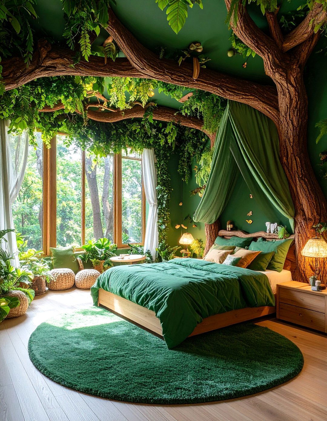 Jungle Tree House with Adventure Climbing Elements - 25 Toddler Room Ideas