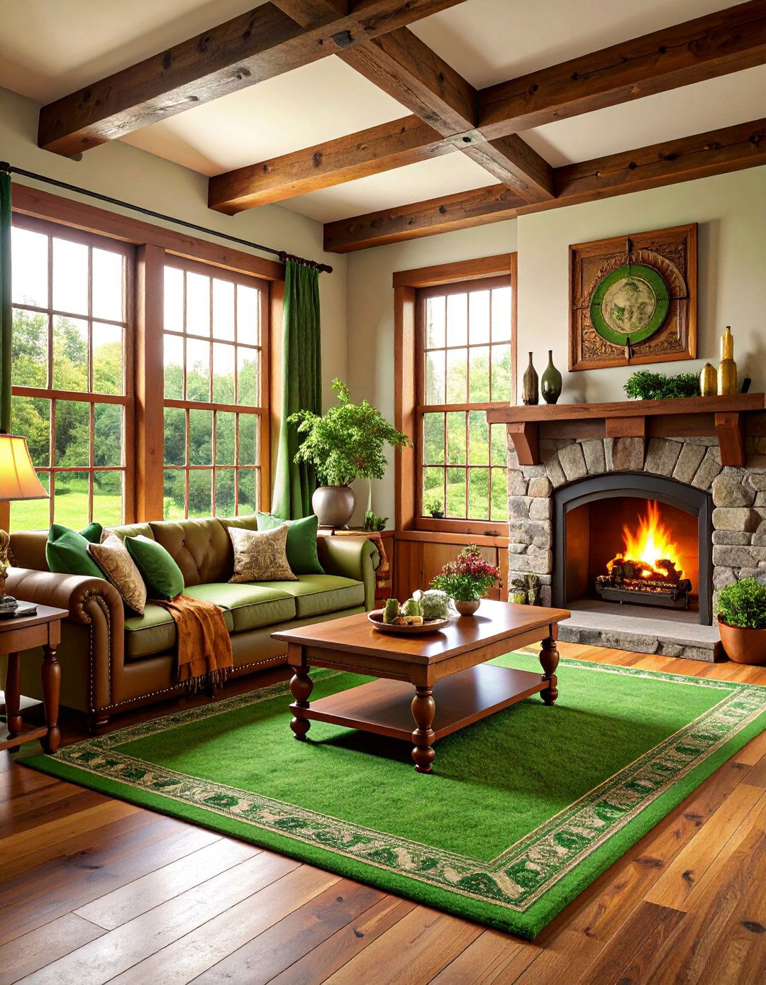 Kelly Green Carpet Traditional Irish Comfort - 25 Green Carpet Living Room Ideas