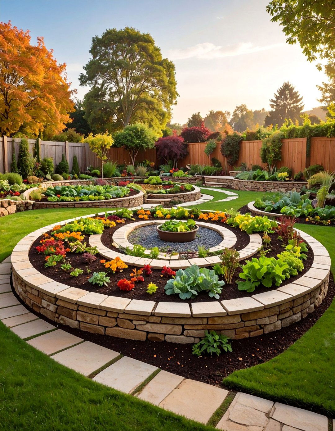 Keyhole Garden Bed with Central Composting - 25 Round Garden Bed Ideas