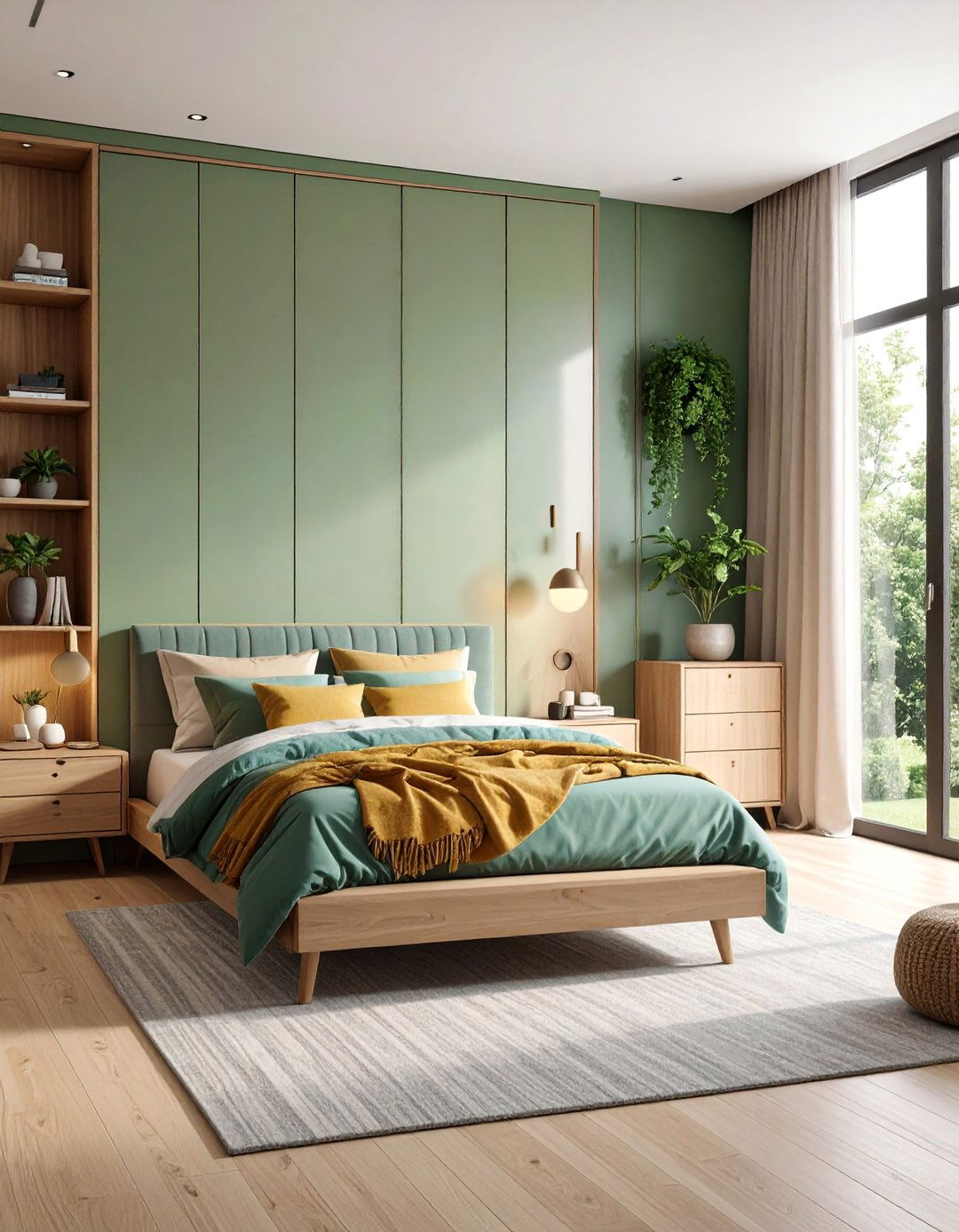Khaki Bedroom with Built in Storage Solutions - 25 Khaki Bedroom Ideas