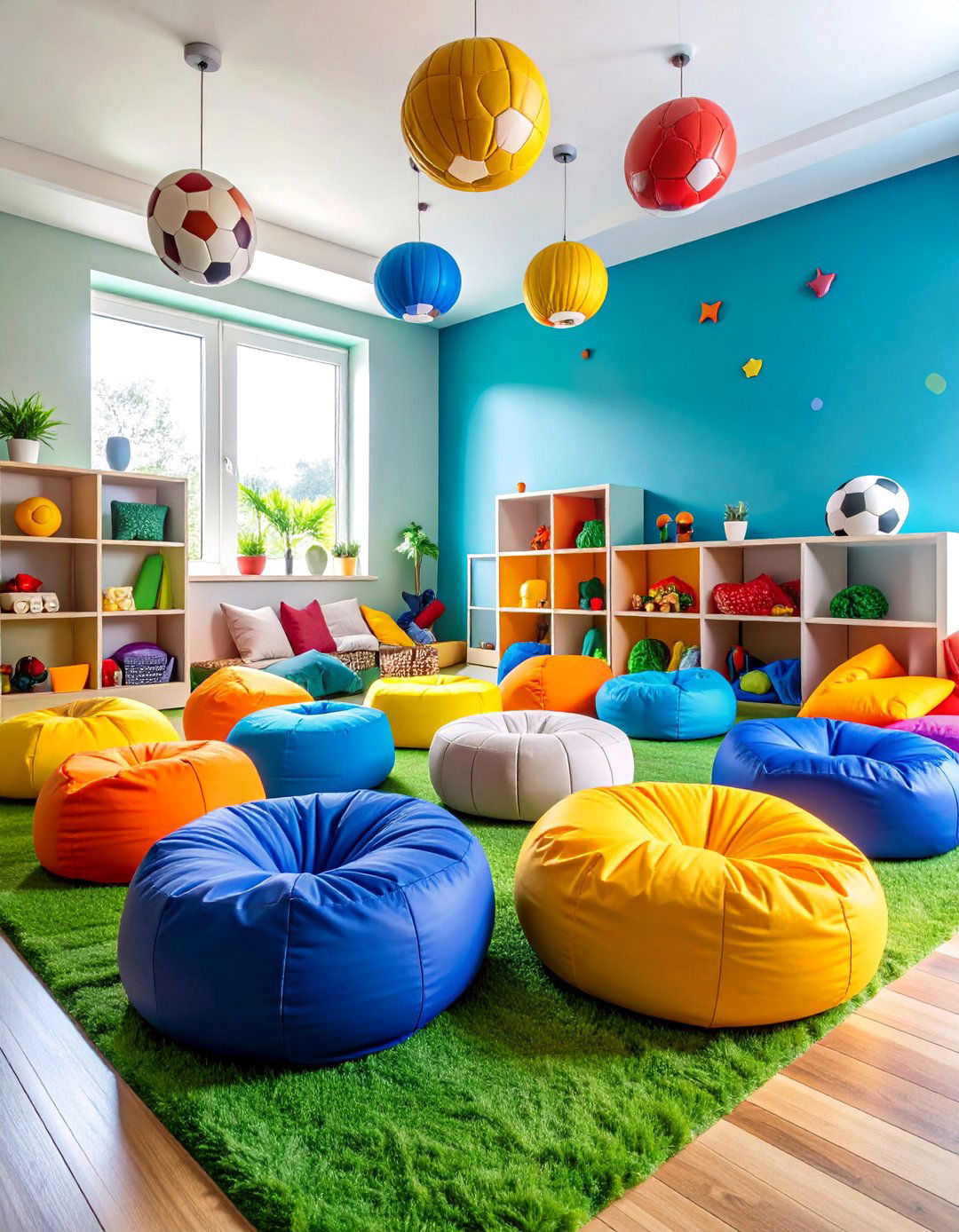 Kids Football Playroom with Educational Sports Elements - 25 Football Room Decor Ideas