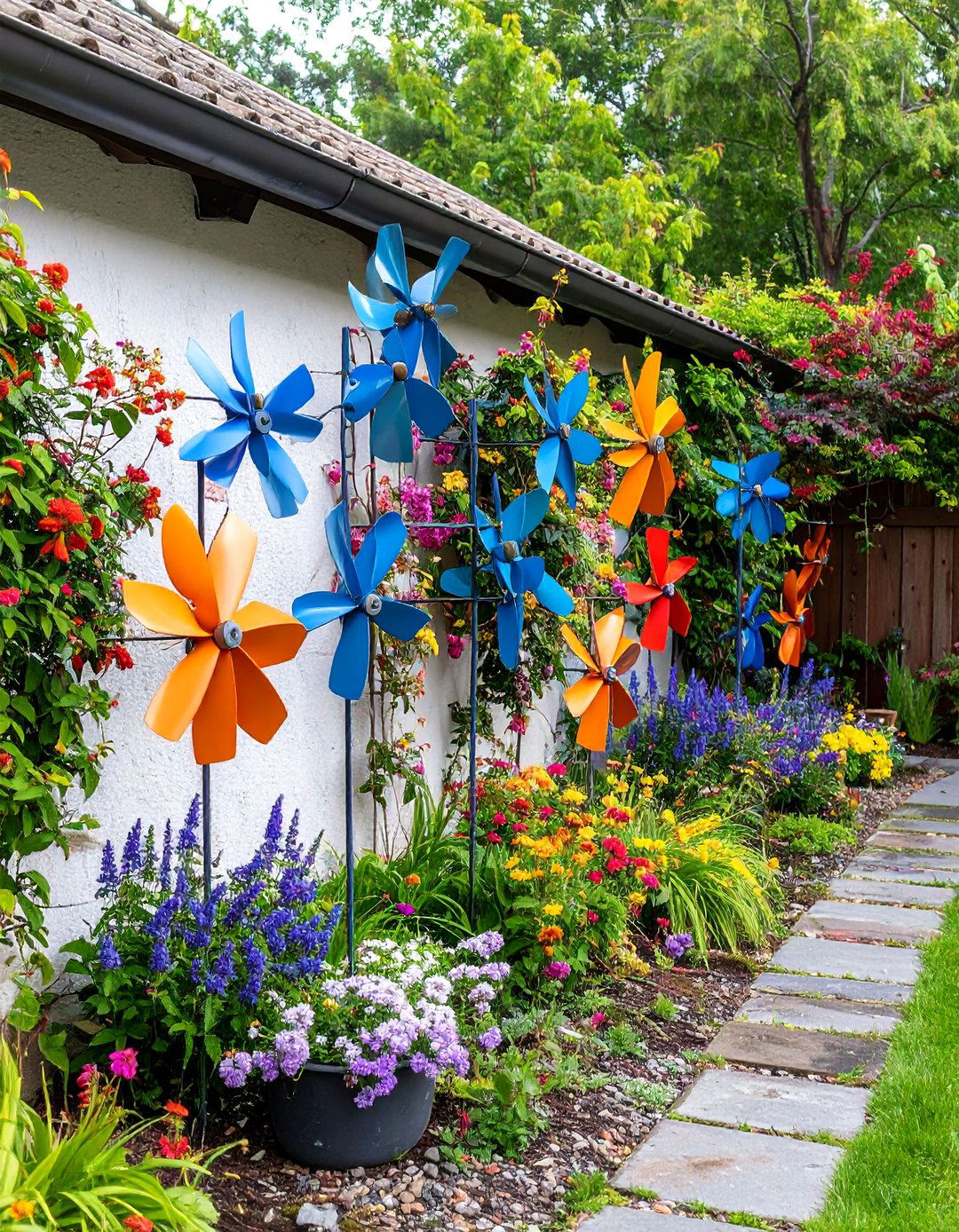 Kinetic Metal Wind Art - 25 Outdoor Wall Decor Ideas