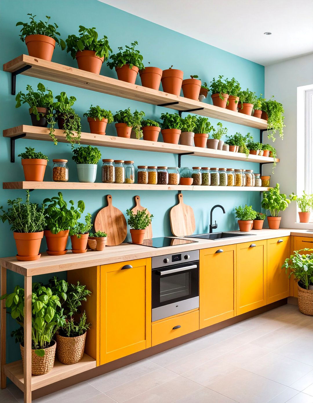 Kitchen Herb Shelf Decor with Functional Gardens - 25 Shelf Decor Ideas