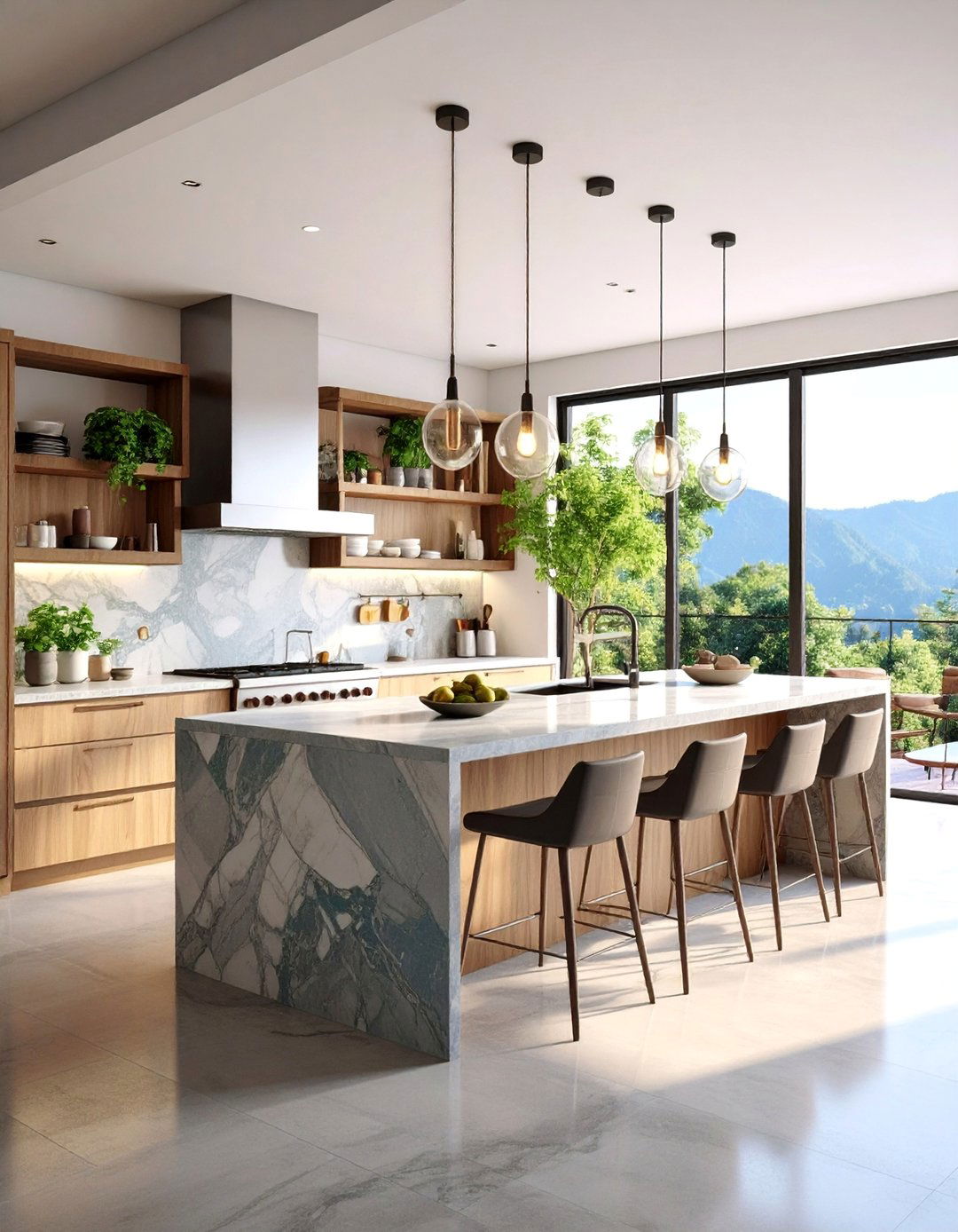 Kitchen Island Design with White Appliances and Central Focus - 25 Kitchen With White Appliances Ideas