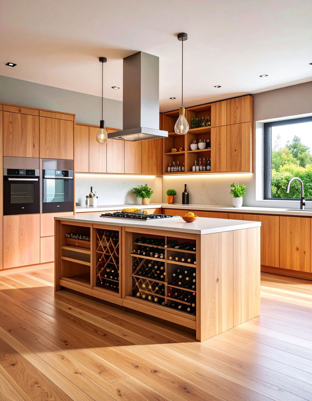Kitchen Island with Integrated Wine Storage - 25 Kitchen Island Storage Ideas