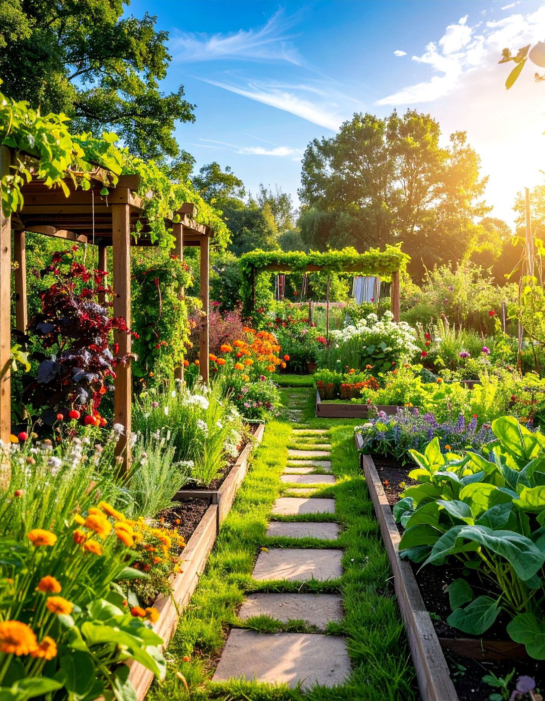 Kitchen Potager Garden Layout with Edible Focus - 25 Garden Layout Ideas