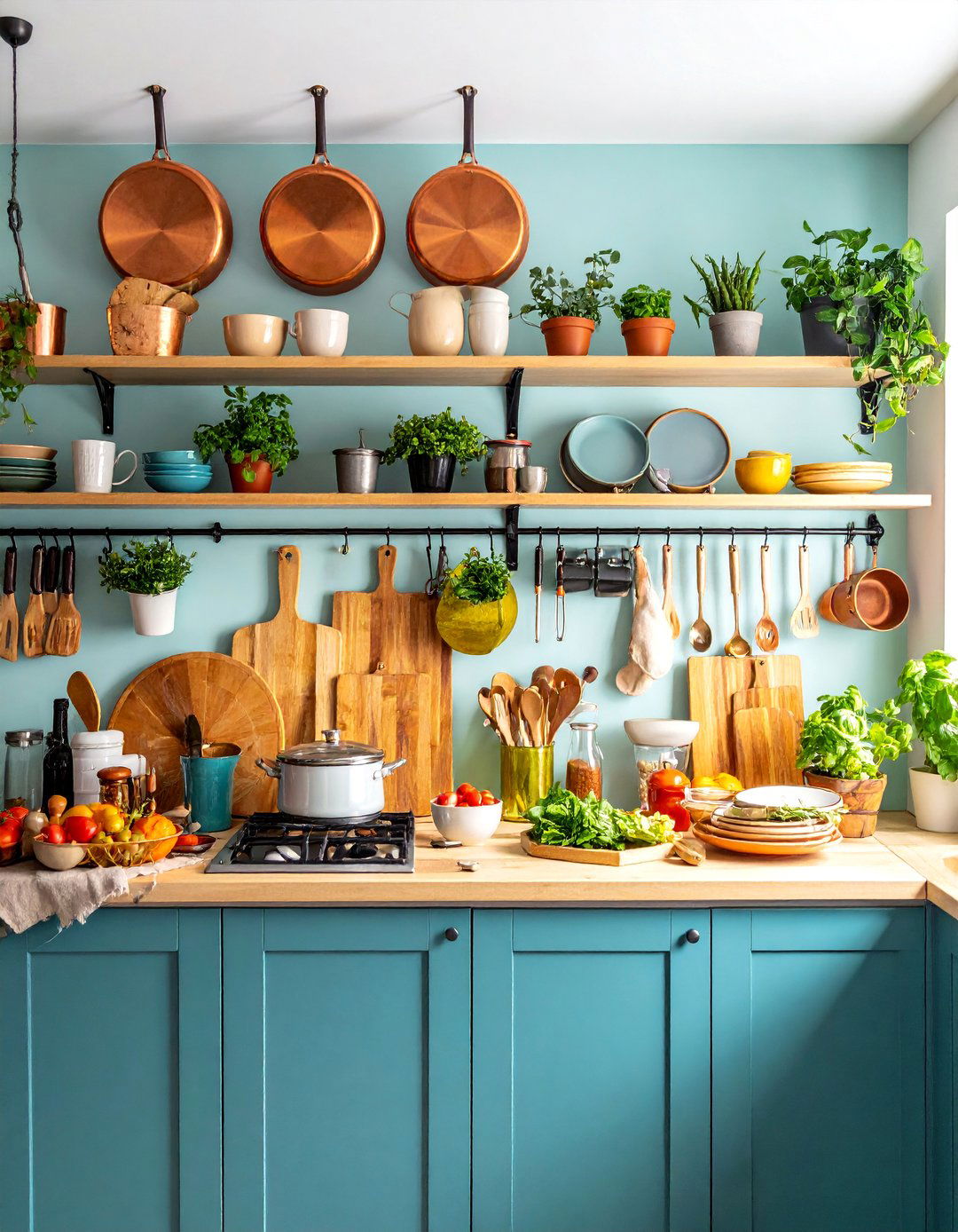 Kitchen Utensil Display with Functional Organization Beauty - 25 Housewarming Decoration Ideas