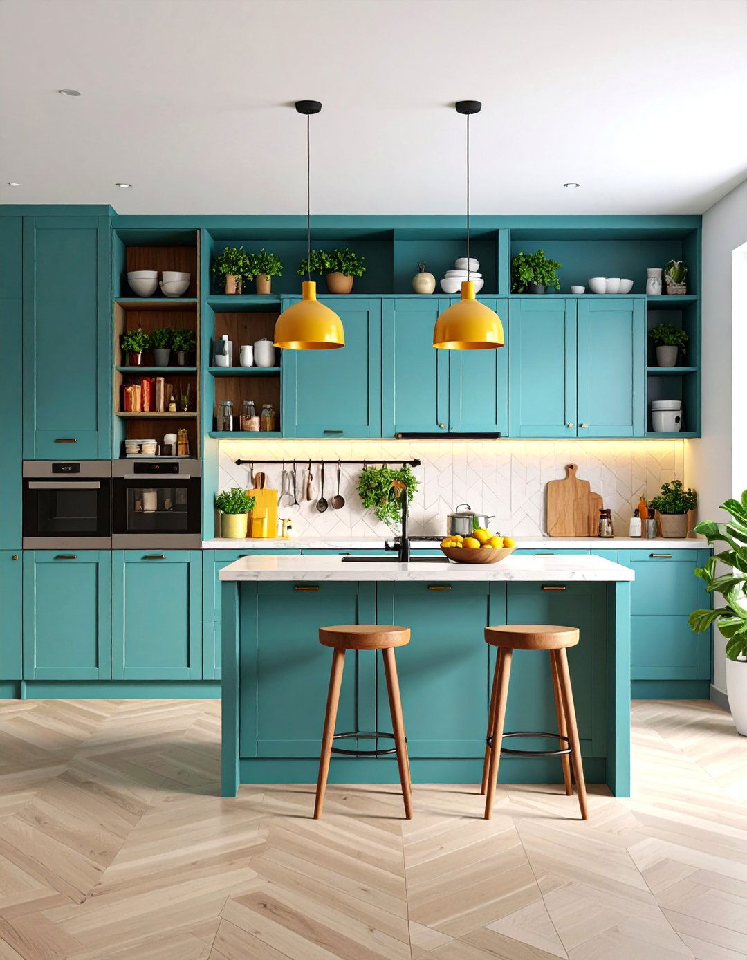 Kitchen with Ceiling Height Storage Wall - 25 Townhouse Kitchen Ideas