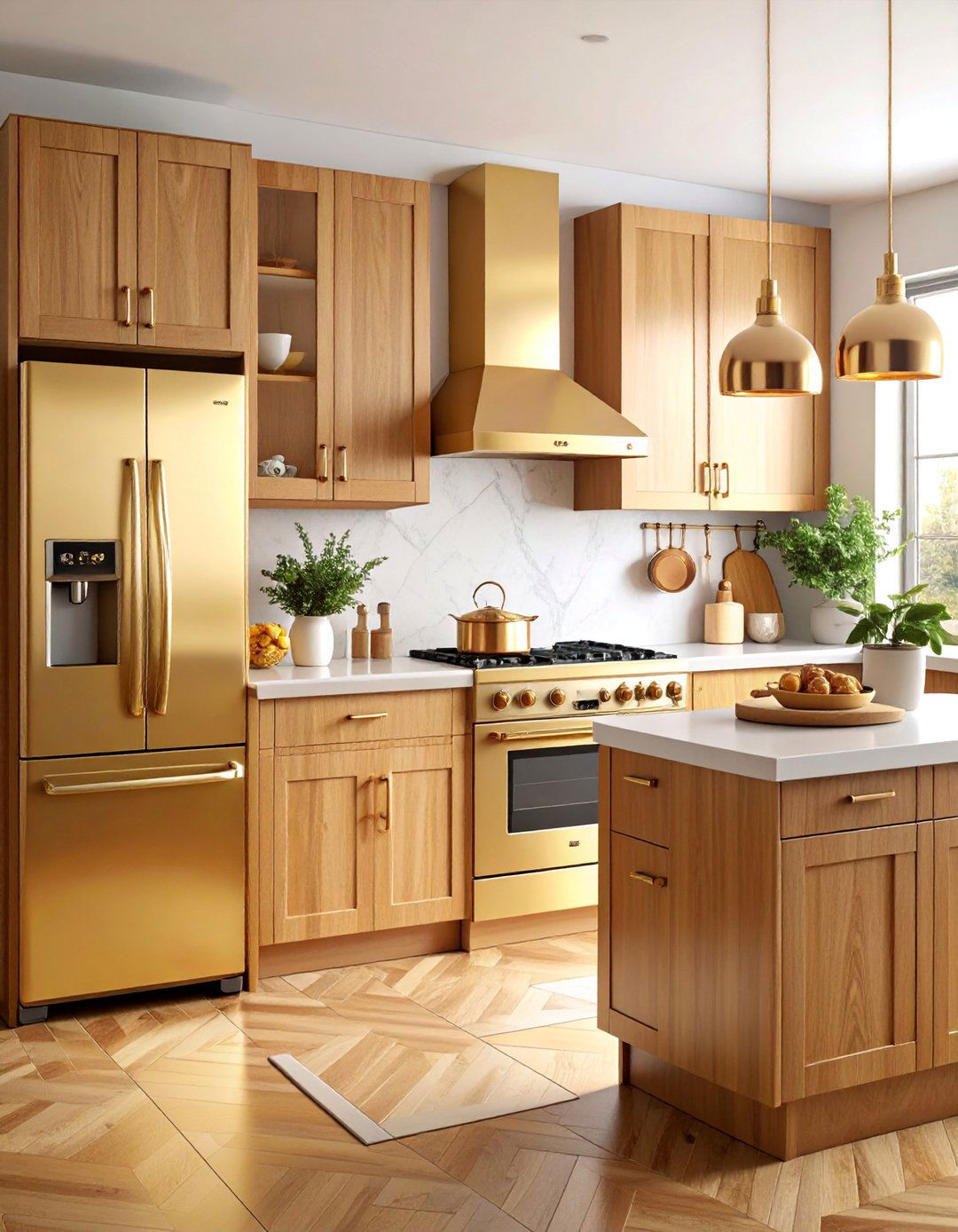 Kitchen with Colored Appliance Suite Coordination - 25 70s Kitchen Ideas