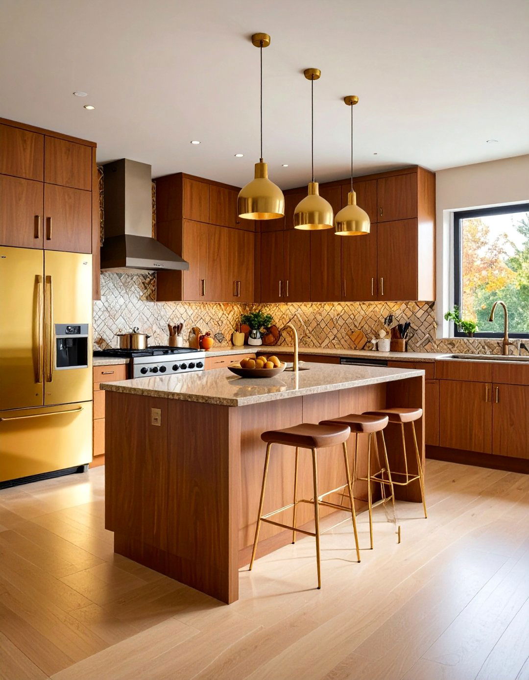 Kitchen with Earth Tone Color Coordination Throughout - 25 70s Kitchen Ideas
