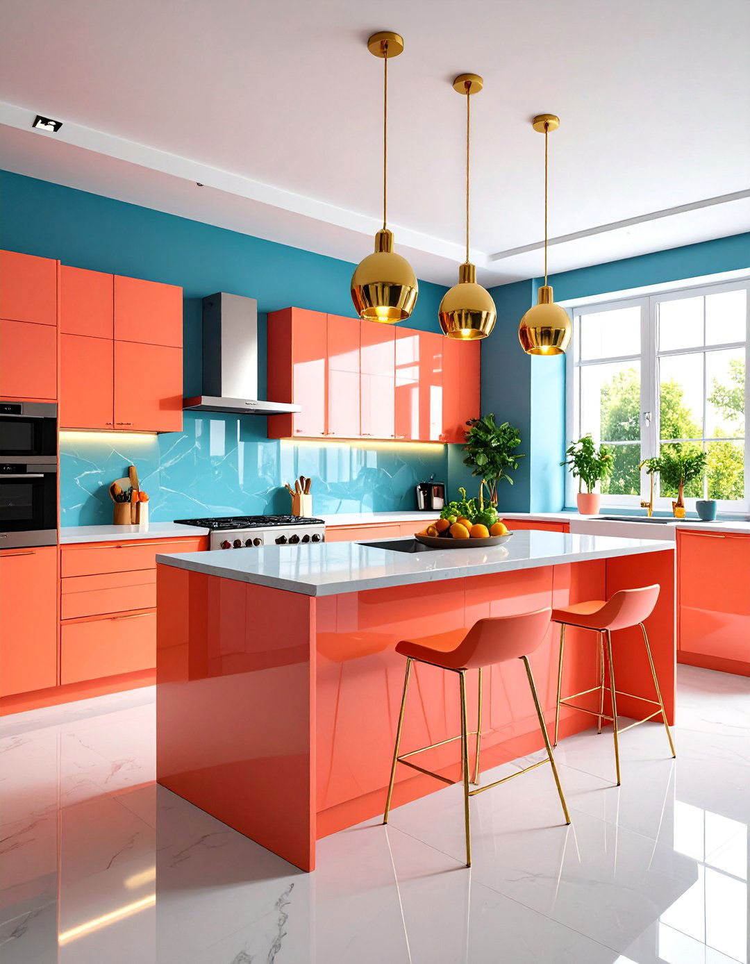 Kitchen with High Gloss Finishes - 25 Townhouse Kitchen Ideas