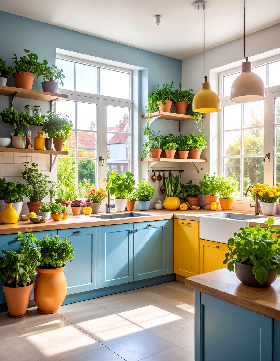 Kitchen with Integrated Herb Garden - 25 Townhouse Kitchen Ideas