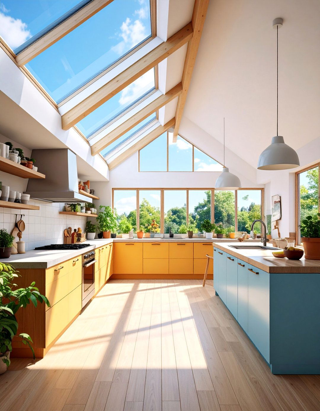 Kitchen with Skylight Integration - 25 Townhouse Kitchen Ideas