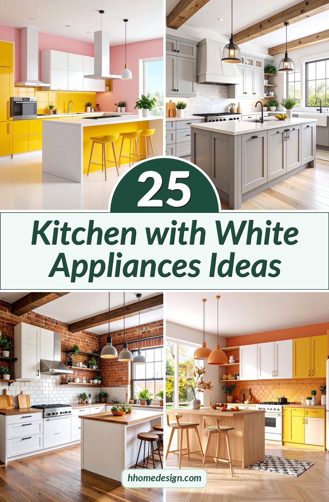 25 Kitchen with White Appliances Ideas