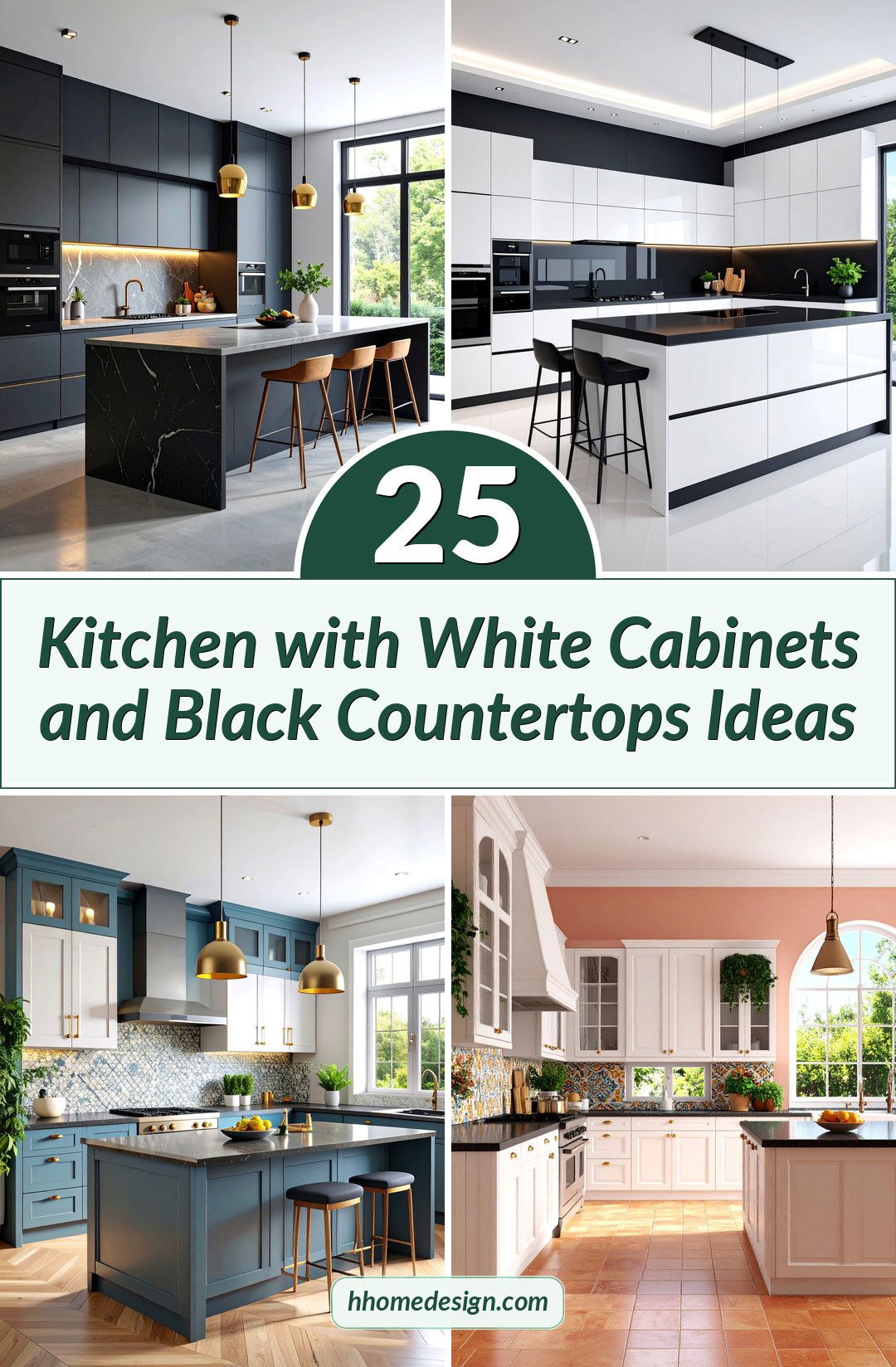 25 Kitchen with White Cabinets and Black Countertops Ideas
