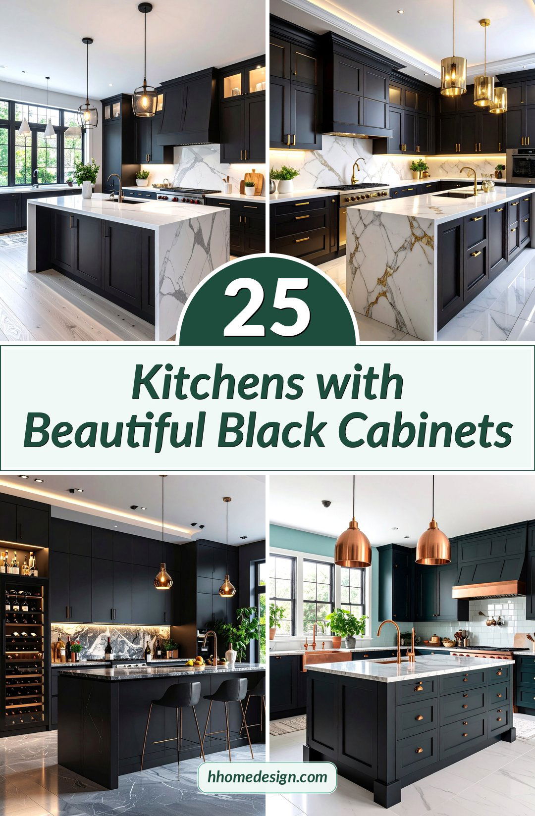25 Kitchens with Beautiful Black Cabinets