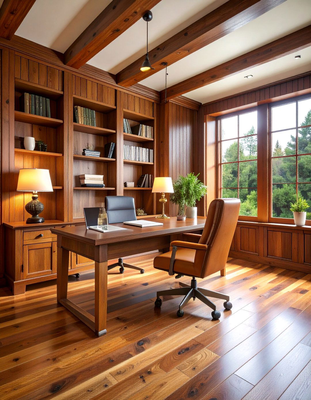 Knotty Pine Tongue and Groove with Dark Staining - 25 Rustic Ceiling Ideas