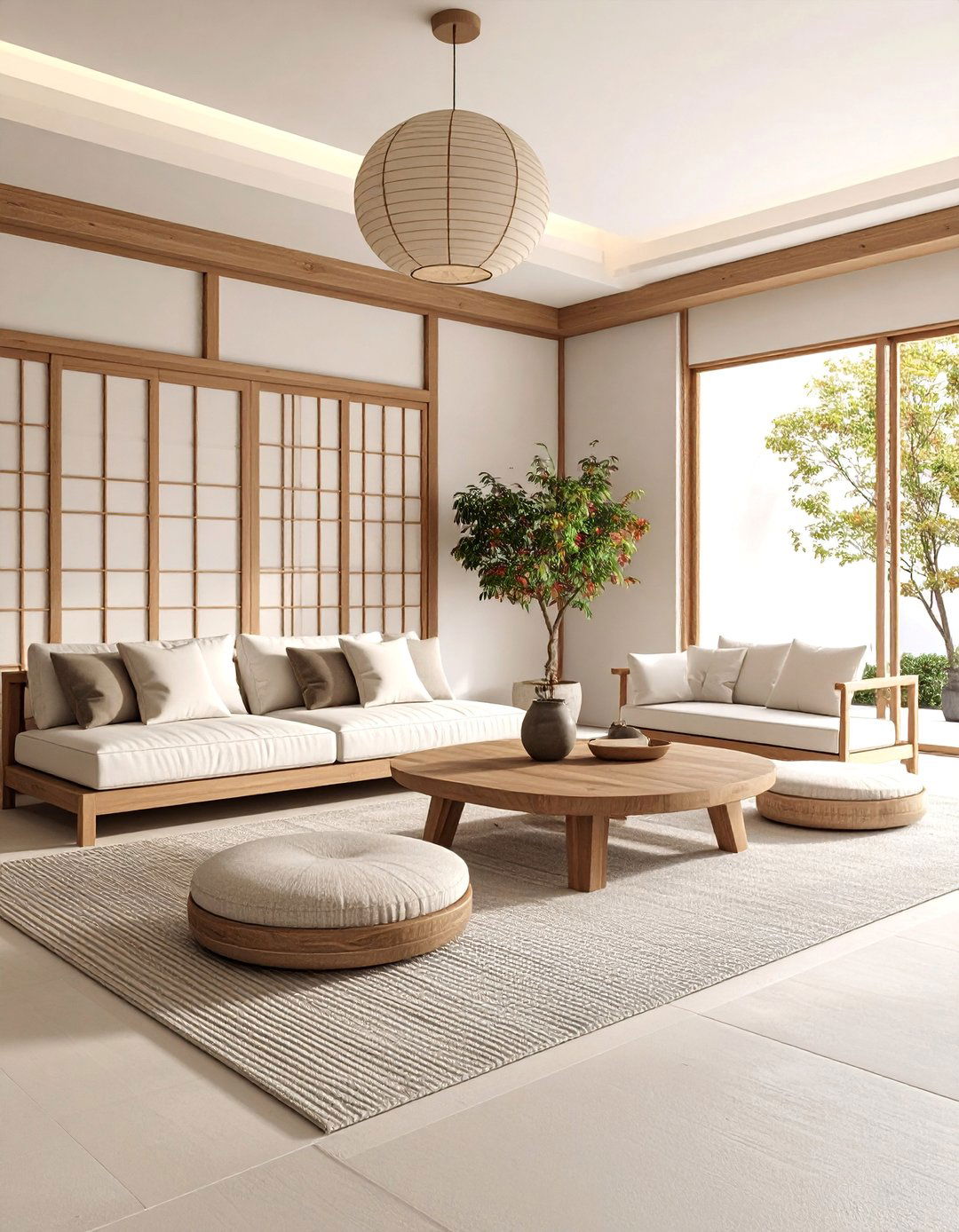 Korean Hanok Inspired Living Room with Ondol Heated Floors - 25 Asian Living Room Ideas