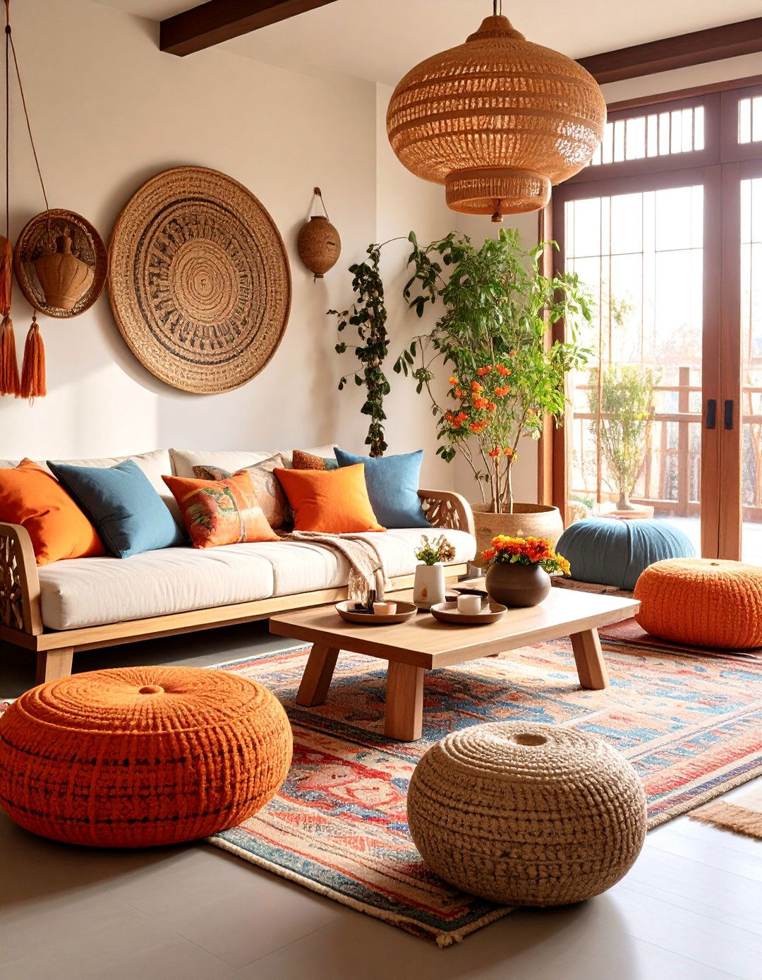 Korean Living Room with Artisan Textile Features - 25 Korean Living Room Ideas