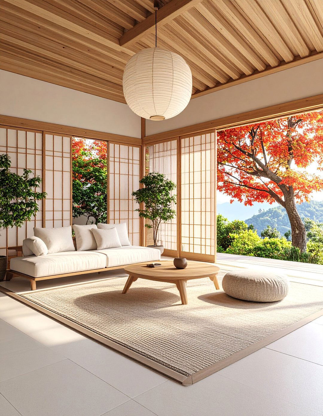 Korean Living Room with Hanji Paper Screens - 25 Korean Living Room Ideas