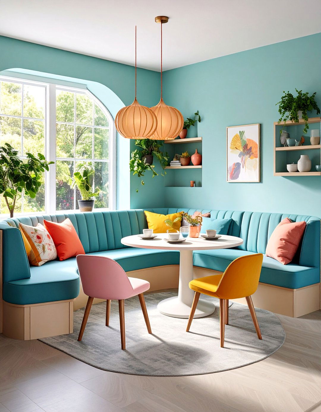 L Shaped Banquette Table with Corner Optimization - 25 Small Kitchen Table Ideas