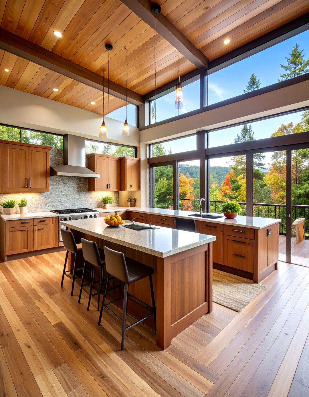 L Shaped Deck Kitchen with Bar Seating - 25 Outdoor Kitchen on Deck