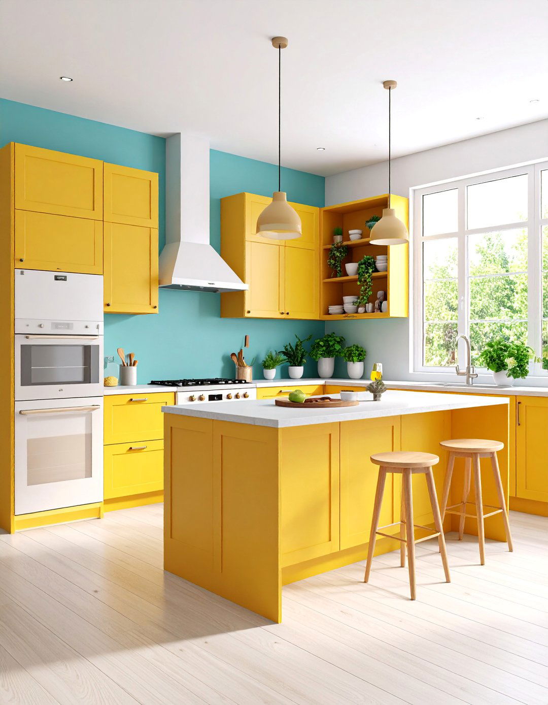 L Shaped Kitchen with White Appliances and Corner Solutions - 25 Kitchen With White Appliances Ideas