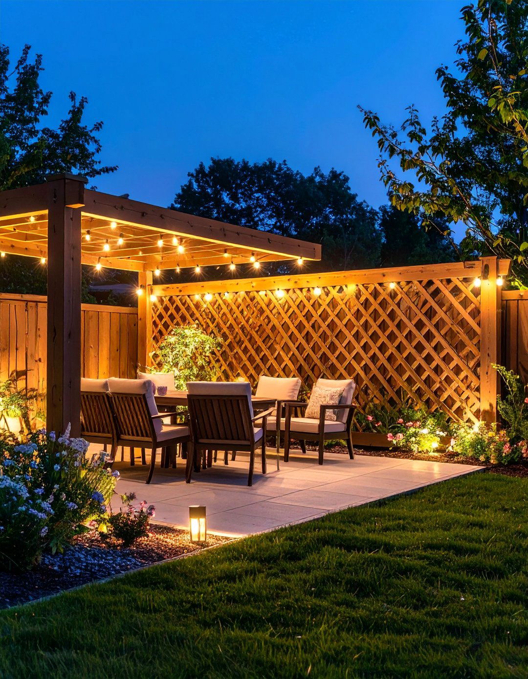 LED Backlit Privacy Lattice Fence - 25 Lattice Fence Ideas