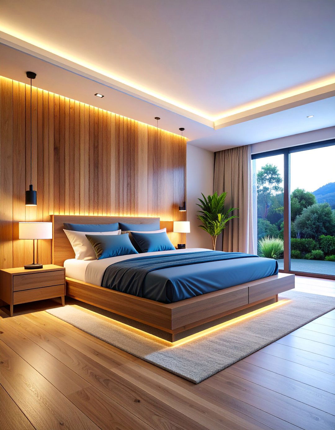 LED Backlit Slat Wall with Ambient Lighting - 25 Wood Slat Accent Wall Ideas